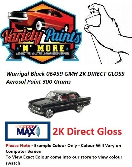 Warrigal Black 06459 GMH 2K DIRECT GLOSS Aerosol Paint 300 Grams USE 2050 BLACK