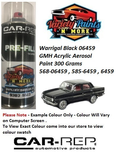 Warrigal Black SATIN 06459 GMH Acrylic Aerosol Paint 300 Grams K100