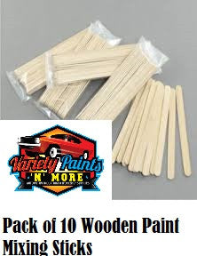 Wooden Paint Mixing Sticks  10 Pack 33.5mm Long x 25mm wide
