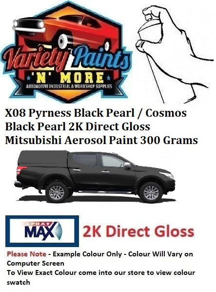 X08 Pyrness Black Pearl / Cosmos Black Pearl 2K Direct Gloss Mitsubishi Aerosol Paint 300 Grams