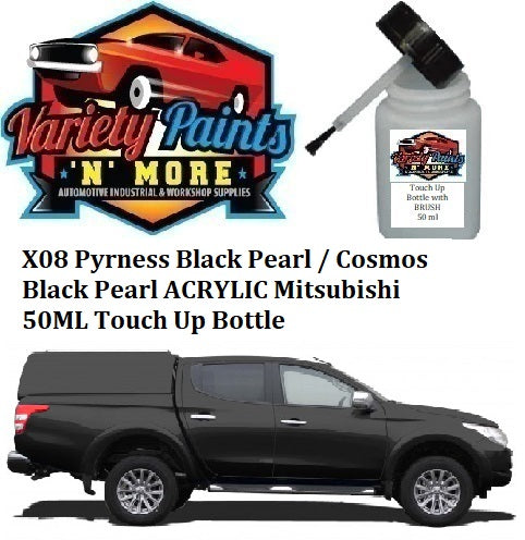 X08 Pyrness Black Pearl / Cosmos Black Pearl Acrylic Mitsubishi Touch Up Bottle 50ml