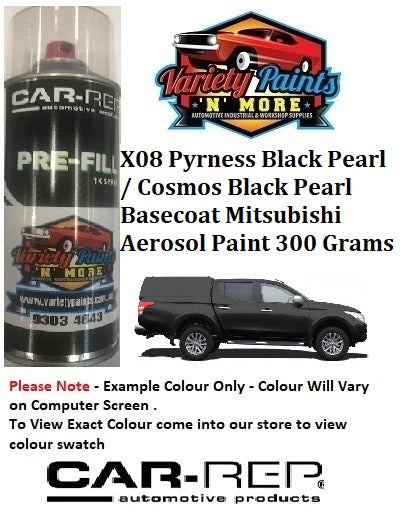 X08 Pyrness Black Pearl / Cosmos Black Pearl Basecoat Mitsubishi Aerosol Paint 300 Grams