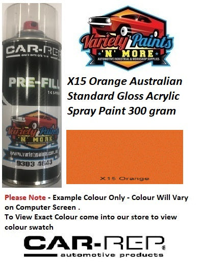 X15 Orange Australian Standard Gloss Acrylic Spray Paint 300 gram
