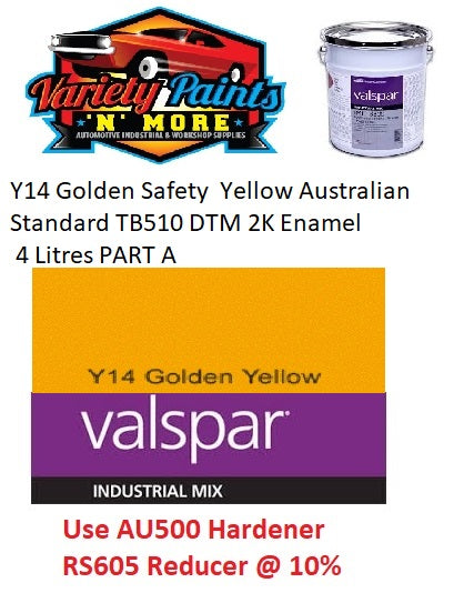 Y14 Golden Safety Yellow Australian Standard TB510 DTM 2K Enamel 4 Litres PART A