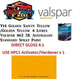 Y14 Golden Safety Yellow /Golden Yellow Australian Standard4 Litres Valspar 862 2K Spray Paint