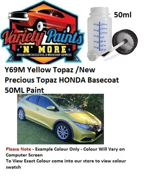 Y69M Yellow Topaz or New Precious Topaz HONDA Basecoat 50ML Paint