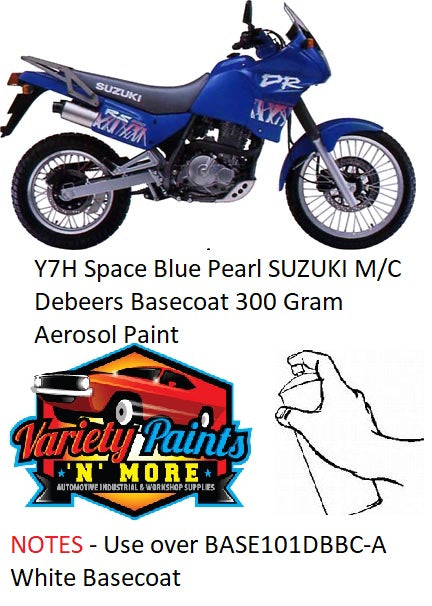 Y7H Space Blue Pearl SUZUKI M/C Debeers Basecoat 300 Gram Aerosol Paint