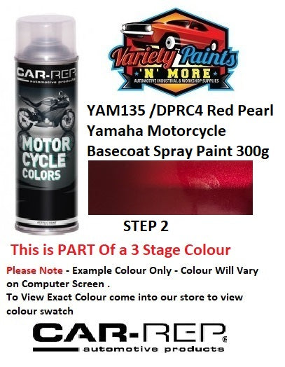 YAM135 /DPRC4 Red Pearl Yamaha Motorcycle Basecoat Spray Paint 300g