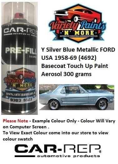 Y Silver Blue Metallic FORD USA 1958-69 (4692) Basecoat Touch Up Paint Aerosol 300 grams