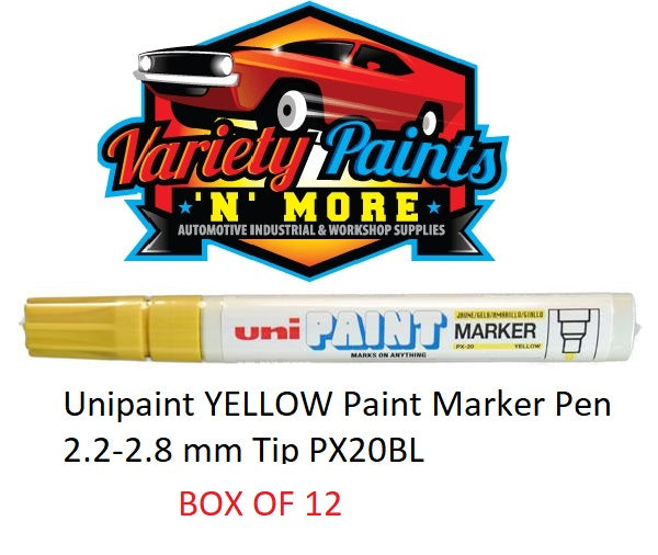 Unipaint YELLOW Paint Marker Pen 2.2-2.8 mm Tip PX20YE PACK OF 12