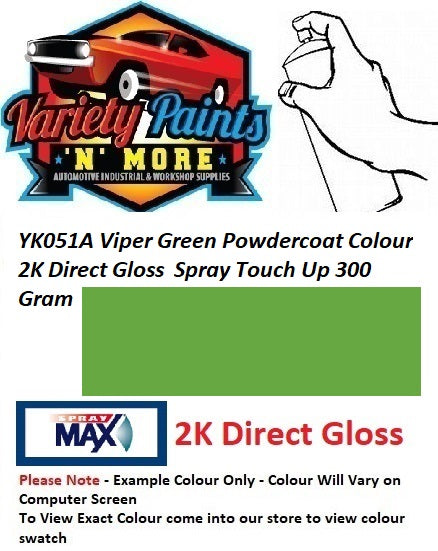 YK051A Viper Green Powdercoat Colour 2K Direct Gloss  Spray Touch Up 300 Gram