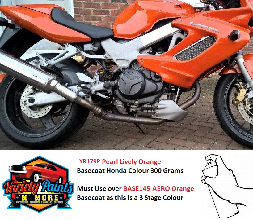 Honda Motorcycle YR179P Pearl Lively Orange Basecoat Motorcycle Colour 300 Grams