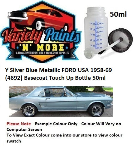 Y Silver Blue Metallic FORD USA 1958-69 (4692) Basecoat Touch Up Bottle 50ml  