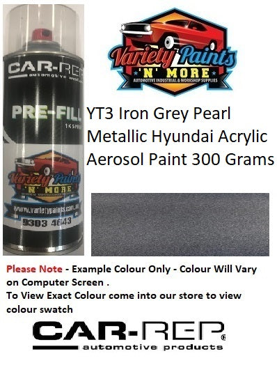 YT3 Iron Grey Pearl Metallic Hyundai Acrylic Aerosol Paint 300 Grams
