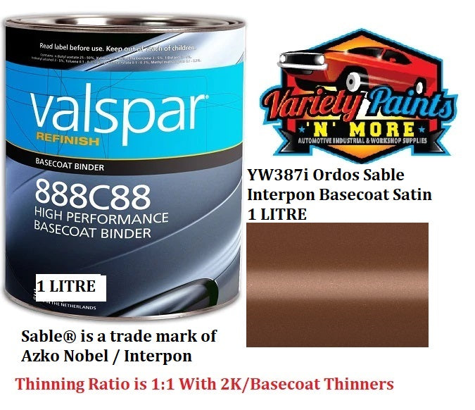 YW387i Ordos Sable Interpon Basecoat Satin 1 LITRE E1244