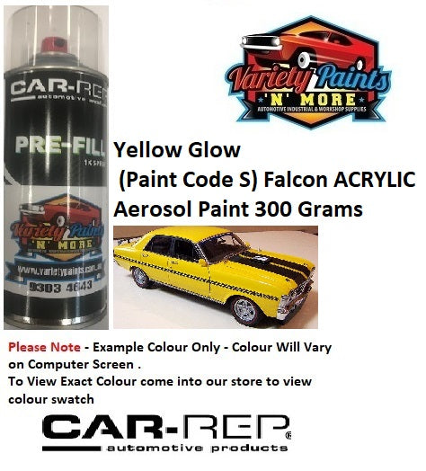 Yellow Glow (Paint Code S) Falcon ACRYLIC Aerosol Paint 300 Grams
