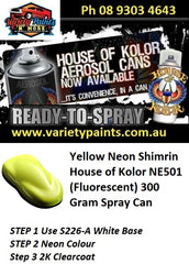 Yellow Neon Shimrin House of Kolor NE501 (Fluorescent) 300 Gram Spray Can 