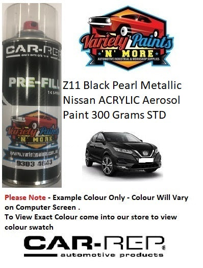 Z11 Black Pearl Metallic Nissan ACRYLIC Aerosol Paint 300 Grams