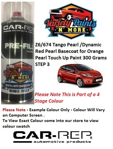 Z6/674 Tango Pearl /Dynamic Red Pearl Basecoat for Orange Pearl Touch Up Paint 300 Grams STEP 3