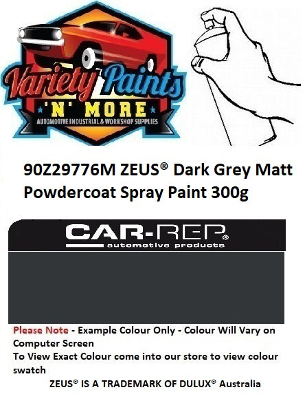 90Z29776M Zeus® Dark Grey Matt Powdercoat Matched Spray Paint 300g 5IS 63A