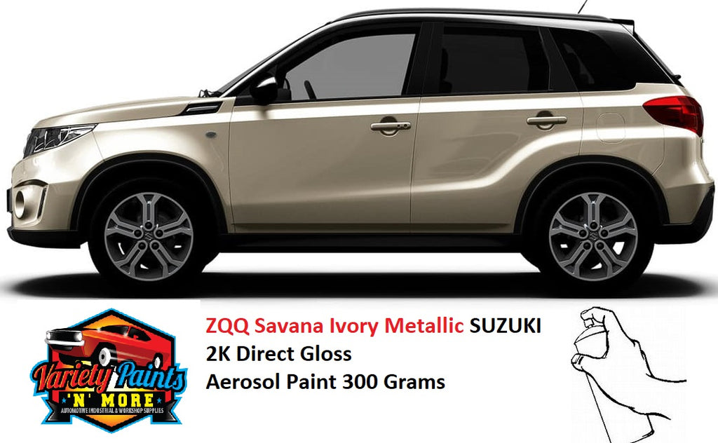 ZQQ Savana Ivory Metallic SUZUKI 2K Direct Gloss Aerosol Paint 300 Grams