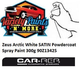 Zeus Arctic White SATIN Powdercoat Spray Paint 300g 90Z1342S 