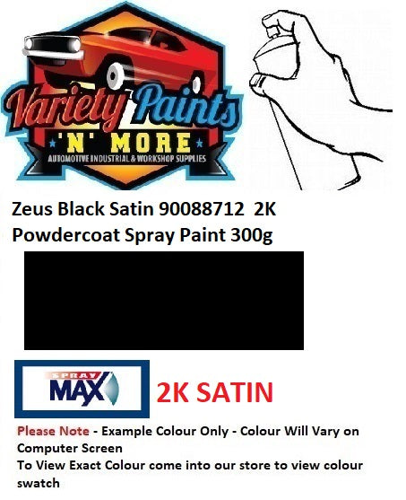 Zeus Black Satin 90088712  2K Powdercoat Spray Paint 300g
