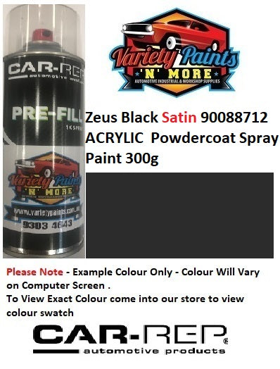 Zeus Black Satin 90088712 ACRYLIC  Powdercoat Spray Paint 300g