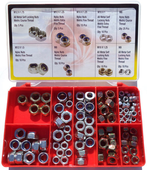 Torres All Metal Self Locking Nuts Auto (Various) 100 pieces per box
