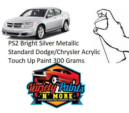 PS2 Bright Silver Metallic Standard Dodge/Chrysler Acrylic Touch Up Paint 300 Grams