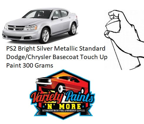 PS2 Bright Silver Metallic Standard Dodge/Chrysler BASECOAT Touch Up Paint 300 Grams