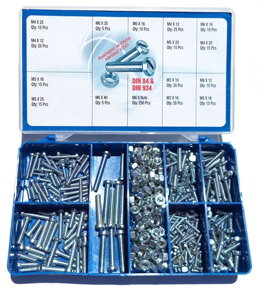 Torres Cheese Head Machine Screws & Hex Nuts 500 Pieces