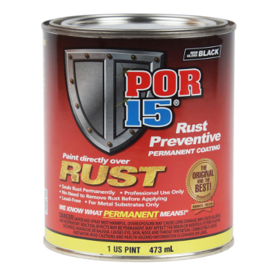 POR15 473ml Rust Preventative Paint Semi Gloss Black (SATIN) 45408