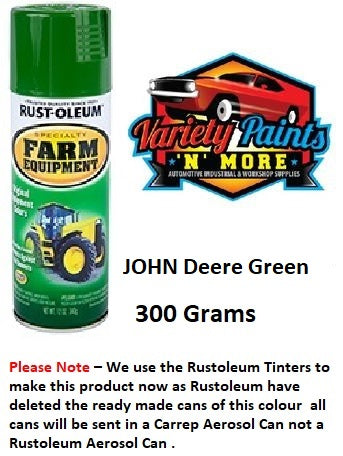 RustOleum John Deere Green Enamel Farm & Implement Enamel Spray Paint 340 Gram **See NOTES