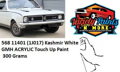 568 11401 (1J017) Kashmir White  GMH ACRYLIC Touch Up Paint 300 Grams