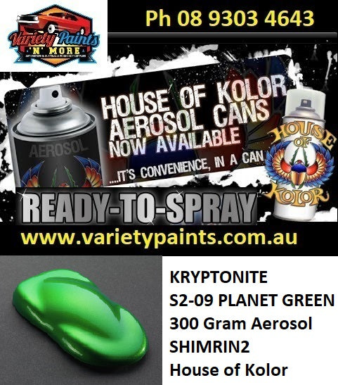 KRYPTONITE S2-09 PLANET GREEN 300 Gram Aerosol  SHIMRIN2  House of Kolor