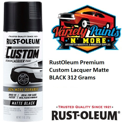 RustOleum Premium Custom Lacquer Matte BLACK 312 Grams