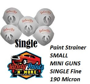 Velocity Paint Strainer SMALL (FOR MINI GUNS)  SINGLE Fine 190 Micron