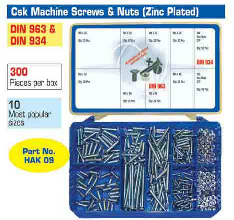 Torres Countersunk Machine Screws & Nuts 300 Pieces
